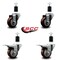Service Caster 3'' Maroon Poly Swivel 1-1/2'' Expanding Stem Caster Set 2 Total Lock Brakes, 4PK SCC-EXTTL20S314-PPUB-MRN-2-S-2-112 - alternate 2